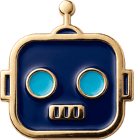 Robotics badge tile for a custom school license plate frame